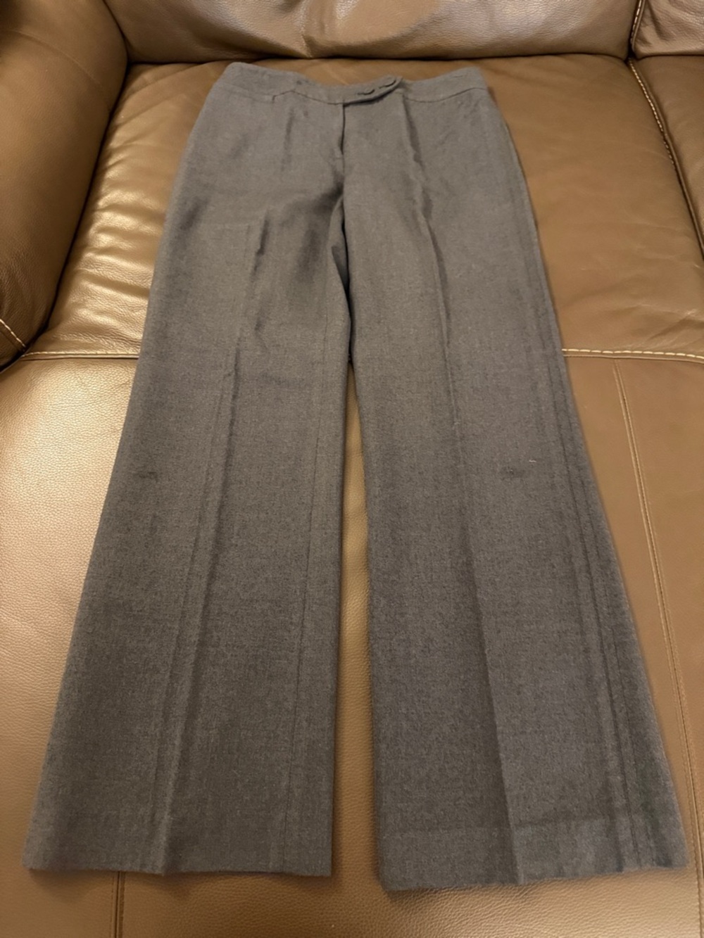 Ann Taylor Gray Wide-Leg Wool Trousers